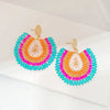 Rice bead earrings Water drop Originality Colour Crystal Design Hand knitting Bohemia Alloy Simple Beaded earrings - Image 8