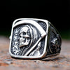 Vintage Mens 316L Stainless Steel Rings for Men Death Sickle Domineering Skull Ring Men's Hip-hop Punk Party Jewelry Gift - Image 1