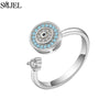 Rose Flower Rotating Ring For Women Spinner Fidgets Heart Charm Adjustable Open Rings Star Moon - Image 25