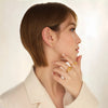 Women's Rose Ear Studs Simple Design Plated with Gold Stainless Steel Earrings for Women - Image 2