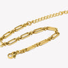Minimalist Paper Clip Cross Buckle Bracelet 316L Stainless Steel Accessories Gold Plated Bracelets for Women - Image 3