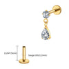 Titanium 16G Teardrop Dangle CZ Labret Stud Waterdrop Tragus Cartilage Earring Flatback Helix Piercing - Image 12