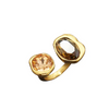 Geometric Open Ring with Contrasting Clear Stone Details - Image 6