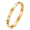 Geometric Zircon Cuff Bracelet For Women Golden Plated Open Bangle Party Wedding Jewelry Gifts - Image 27