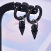 All Black Hoop Sword Pointed Cone Pendant Earring Stainless Steel Earrings For Women Men Accessories Goth Steampunk Jewelry - Image 8