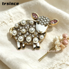 Chinese Zodiac Sheep Brooch Blue and White Porcelain Rhinestone Enamel Ram Lapel Pin Animal Jewelry Gift for Women Collector - Image 6