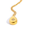 Briolette Square Pendant Necklace for Women Polished Stainless Steel Gold Plated Chain - Image 8