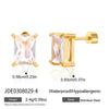 Round Heart Water Drop Oval Zircon Stud Earrings For Women Gold Plated Stainless Steel Earrings Jewelry - Image 10