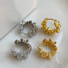 Irregular Wavy Pleated Earrings for Women Retro Copper Metal Earrings Design Simple Temperament Senior Jewelry - Image 3