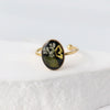 Stainless Steel Dried Flower Oval Rings For Women Eternal Flower Open Finger Ring Jewelry Wedding Band Gift - Image 8