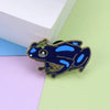 Dark Blue Frog Enamel Lapel Pin, Cute Amphibian Cartoon Metal Brooch Badge, Tiny Flower Head Punk Decor for Jackets - Image 1