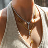 316L Stainless Steel Snake-Chain Necklace with Small Stone Pendant - Image 14