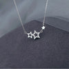 Sliver Color Zircon Star Pendant Necklaces for Women Korean Simple Crystal Stars Clavicle Chain Necklace Jewelry Gift - Image 1
