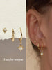 Star Flower and Bow Hoop Earring Set with Crystal Accents in Gold-Tone or Silver-Tone - Image 20