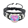 Lgbt Black Weave Leather Bracelet Bi Pride Glass Cabochon Gay Pride Rainbow Flag Photo Bangle Jewelry For Women Men Lovers Gift - Image 34