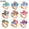 Multicolor Drip Oil Geometic Rings for Women Accessories Elastic Adjustable Gold Color Ring Party Jewelry Gift - Image 1