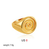 Stainless Steel Conch Croissant Glossy Spiral Twisted Chunky Open Rings for Women Summer Beach Holiday Jewelry - Image 11