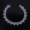 Shiny Heart Zircon Hip Hop Rock Tennis Chain Jewelry Set Bracelet Necklace Combo For Women Men - Image 12