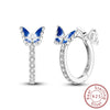 Silver Hoops Earrings Colorful Flower Butterfly Bee Drop Earring For Women Birthday Party Jewelry Gifts - Image 17