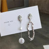Elegant Asymmetric Earring Freshwater Pearl Metallic Exaggerated Long Stud Earring Ladies and Girls Party Jewelry Gifts - Image 1