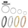 Hinged Stainless Steel Segment Piercing Ring with Stone Detail in 6 mm to 14 mm Sizes - Image 1