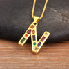 Inlaid Colorful Zircon A-Z Letters Pendant Necklace Name Initials Alphabet For Women Accessories Gifts - Image 5