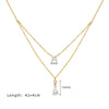 Double-Layer Chain Necklace with Geometric Pendant Options - Image 25