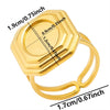 6Pcs Stainless Steel Gold Plated Irregular Blank Base Cabochon Open Rings Punk Geometric Men Party Chunky Jewelry - Image 12