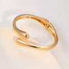 Stainless Steel Teardrop Shaped Bangle For Women Simple Chunky Gold Silver Color Adjustable Cuff Open Bracelet Jewelry - Image 4