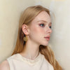 Vintage Sun Geometric Drop Earrings for Women Golden Stainless Steel Aesthetic Jewelry Gift - Image 2