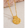 Exclusive 12 Constellation Pendant Necklace Stainless Steel Hammered Vintage Golden Plated Jewelry - Image 12