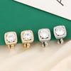 Zakol 6 Styles Sliver/Gold Color Shiny Cubic Zirconia Copper Ear Clips Geometric Square Heart Round CZ Stud Ear Accessories - Image 5