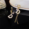 Letter D Asymmetric Long Tassel Zircon Earrings For Women Korean Sparkling Earrings Jewelry Party Gifts - Image 4