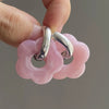 Colorful Flower Resin Acrylic Charms Earring Gold Color Circle Ear Buckle Hoop Earrings for Women Cute Gift Jewelry - Image 11