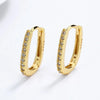 Silver Color Micro-inlaid Zircon U-Shape Hoop Earrings for Women Simple Square Earring Temperament Ear Jewelry Accessories - Image 3