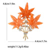 Rhinestone Double Maple Leaf Brooches for Women Unisex Plant Pins Casual Party Accessories Gifts Friends - Image 3