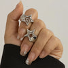 2Pcs/Set Vintage Punk Irregular Hollow Star Metal Open Rings for Women Gothic Adjustable Couple Rings Y2K Wed Jewelry - Image 10