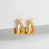 Punk Gold Plated Silver Color Mixing Metal Criss-cross Earrings for Women Geometric Small Ear Bone Aros Huggie Hoops Jewelry - Image 10