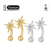 Titanium 16G CZ North Star Rook Earring 6mm 8mm 10mm 12mm Curved Barbell Eyebrow Cartilage Tragus Labret Piercing - Image 1