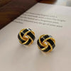 Vintage Metal Twisted Drip Glaze Enamel Stud Earrings for Women Elegant Round Circle Temperament Earrings Jewelry Accessories - Image 9