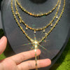 Geometric Rhombus Shaped Small Charm Choker Y Lariat Three Layer Women Neckace Gold Color Jewelry - Image 6