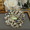 Charming Pink Castle Palace Pendant Woman's Brooch Pin Crystal Rhinestone - Image 2