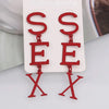 Vintage Metal Letter Statement Earrings for Women Exaggerate Punk English Alphabet Sex Dangle Drop Earrings Jewelry Gift - Image 9