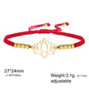 Lotus Pendant Bracelet Shiny Rhinestone Inlaid Double Hole Charm Bracelet Stainless Steel Wrist Jewelry Gift - Image 9