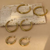 Large Chunky Stainless Steel Hoop Earrings 30mm 40mm 50mm - Image 2