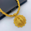 Ethiopian Gold Color Twisted Necklace And Earrings Jewelry Sets For Women Dubai Indian Bridal Set Wedding - Image 2