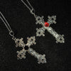 Gothic Big Zircon Cross Necklace Unisex Y2K Irregular Goth Large Cross Pendant Necklaces for Men Women Couple Necklace Jewelry - Image 3
