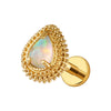 Titanium Pear Teardrop Opal& CZ Piercing Jewelry Flat Back Stud Cartilage Earring for Conch Helix Tragus - Image 10