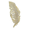 Rhinestone Feather Brooch Pin in Gold-Tone and Silver-Tone Styles - Image 8