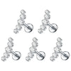 1/5PCS Titanium 5 CZ Cluster Climber Stud Earrings 16G Daith Helix Tragus Cartilage Lobe Piercings Flatback Labret Stud Jewelry - Image 9